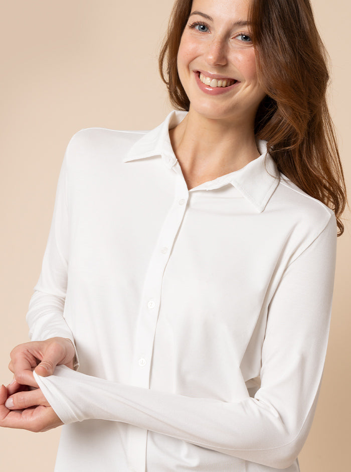 Shirt Camicia Incrociata Bianca CAMICIA EDERA In Colori