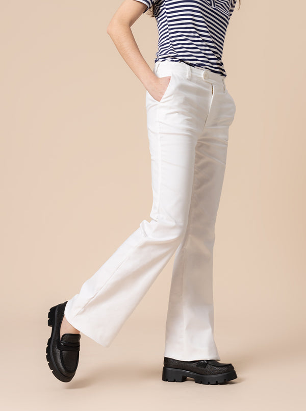 PANTALONE A ZAMPETTA BIANCO