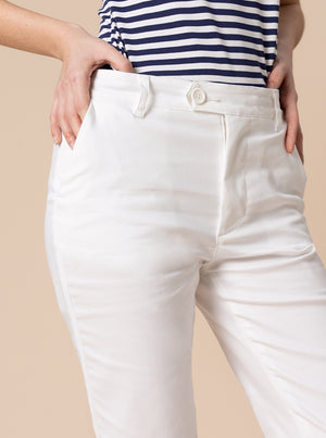 PANTALONE A ZAMPETTA BIANCO