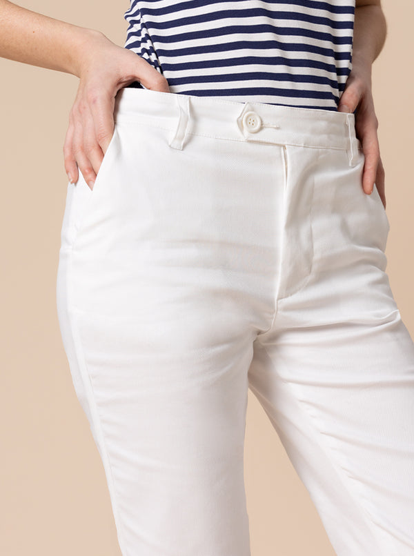 PANTALONE A ZAMPETTA BIANCO