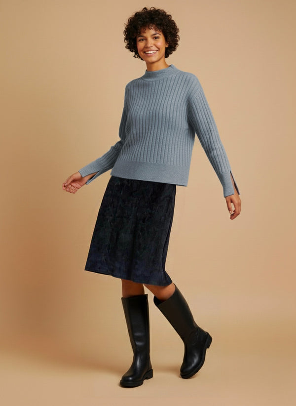 MAGLIA IN MERINO EXTRAFINE GRIGIO MELANGE