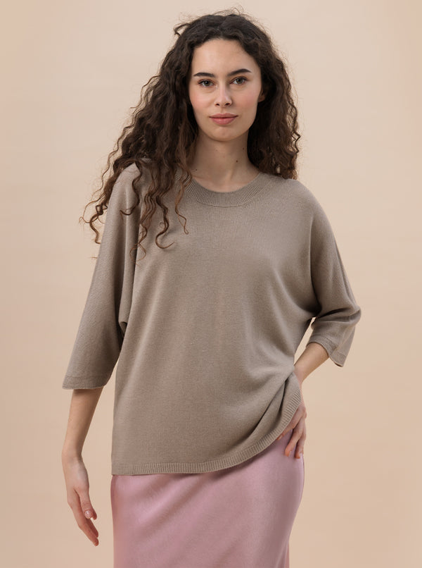 MAGLIA KIMONO TORTORA