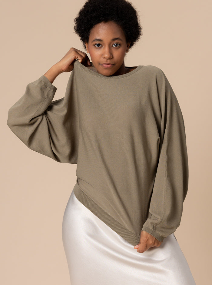 MAGLIA PIPISTRELLO KAKI