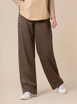 PANTALONE SONIA LARGO GESSATO MORO