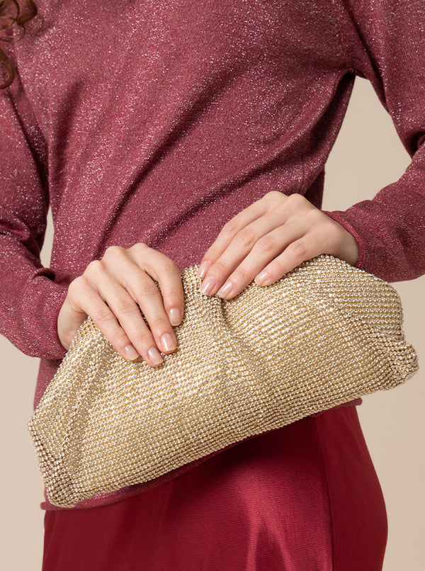 POCHETTE CLUTCH CON STRASS IN 2 COLORI