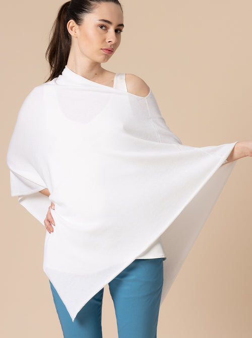 PONCHO  IN COTONE E CACHEMIRE IN 4 COLORI