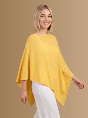PONCHO  IN COTONE E CACHEMIRE IN 4 COLORI