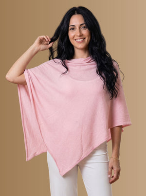 PONCHO  IN COTONE E CACHEMIRE IN 4 COLORI