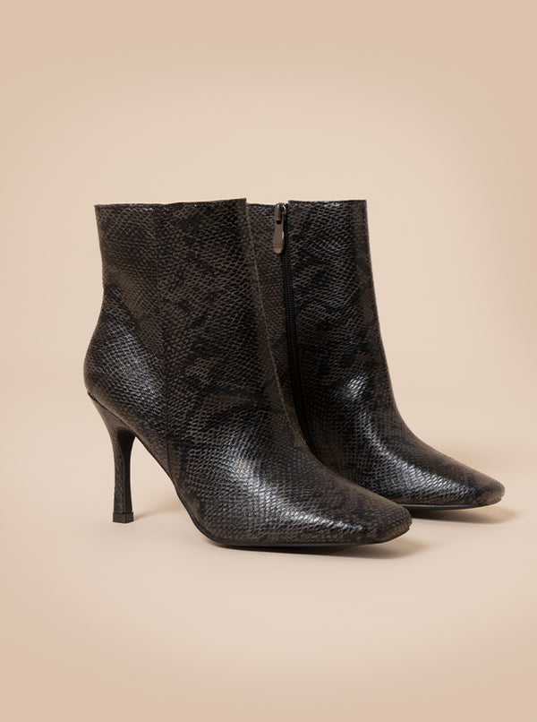 STIVALETTO  STAMPA PITONE GRIGIO