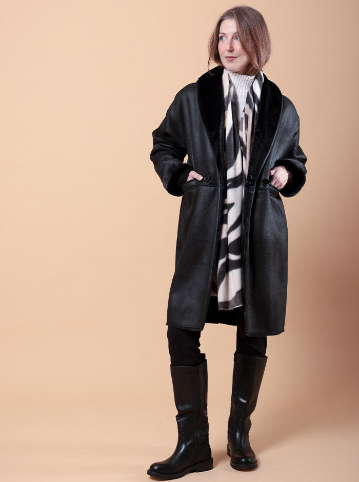 GIACCONE NERO IN ECOMONTONE