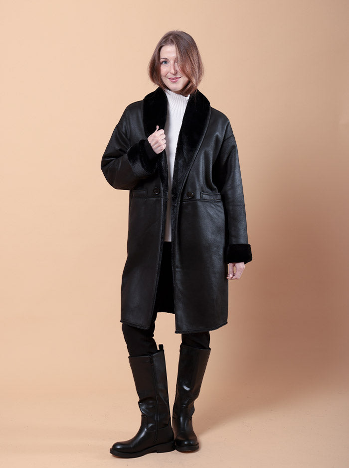 GIACCONE NERO IN ECOMONTONE