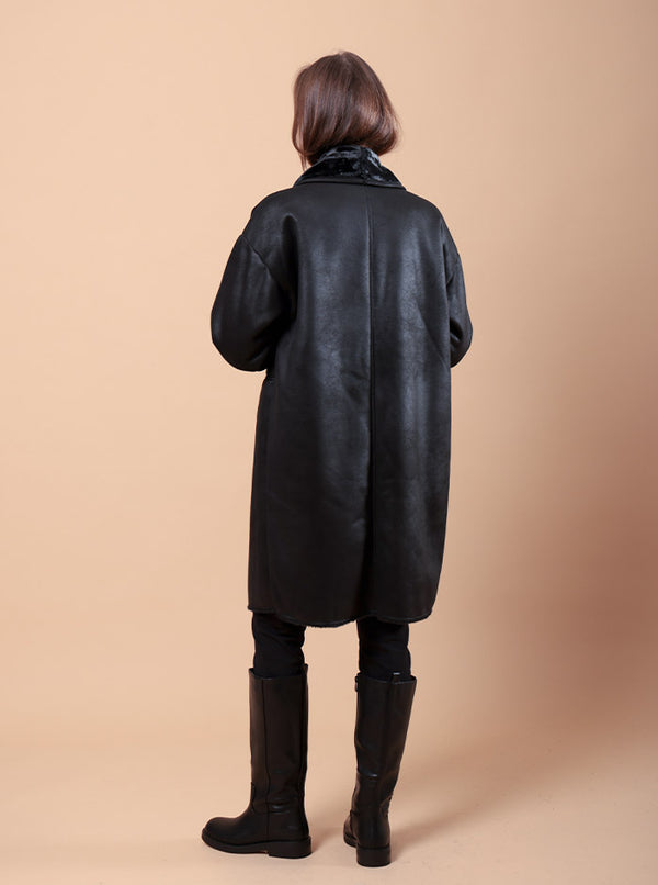 GIACCONE NERO IN ECOMONTONE