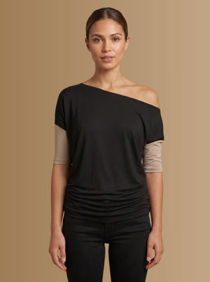 T-SHIRT GIORGIA MEZZA MANICA BICOLORE IN 2 COLORI